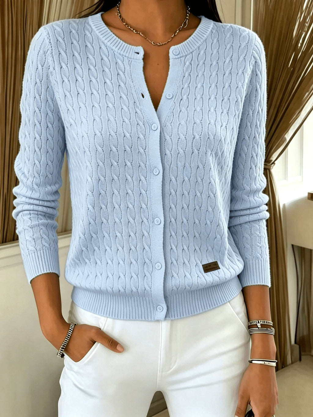 Cora | Cable Knit Cardigan with Buttons