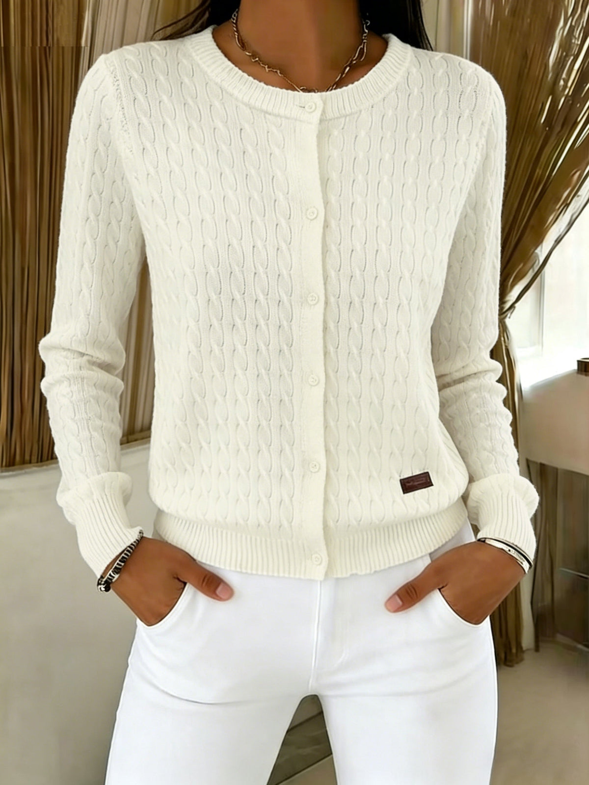 Cora | Cable Knit Cardigan with Buttons