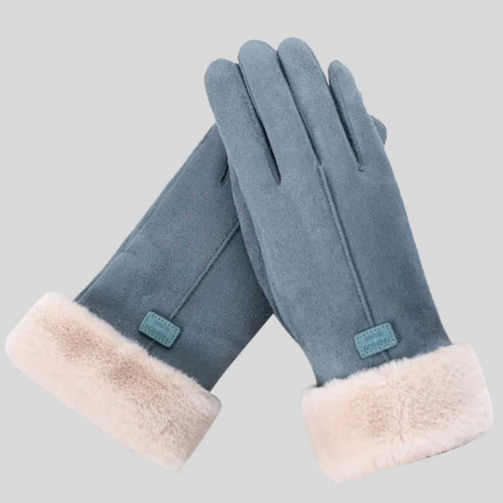 Athena | Gloves with Faux Fur Cuff and Stitching