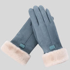 Athena | Gloves with Faux Fur Cuff and Stitching