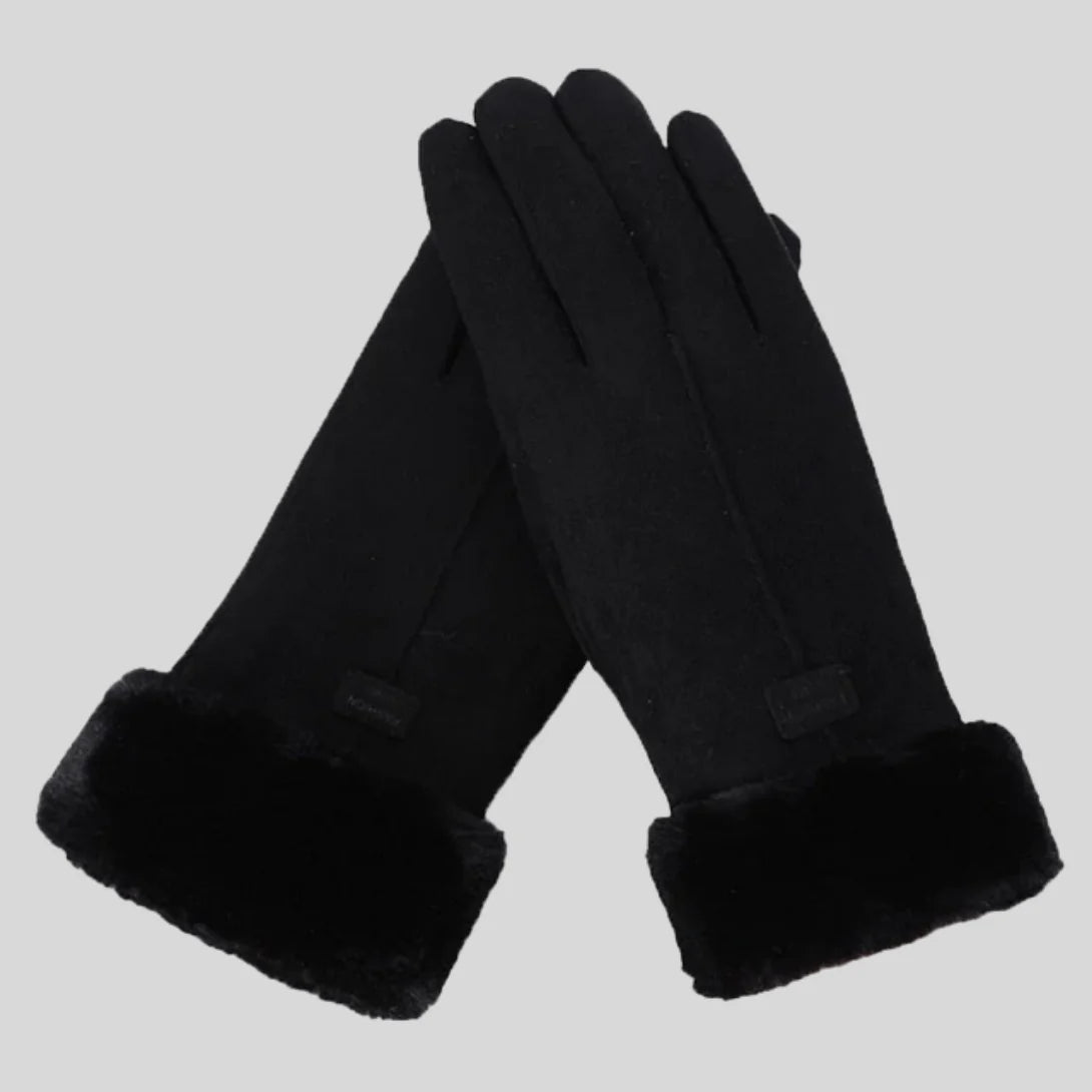Athena | Gloves with Faux Fur Cuff and Stitching
