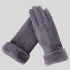 Athena | Gloves with Faux Fur Cuff and Stitching