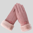 Athena | Gloves with Faux Fur Cuff and Stitching