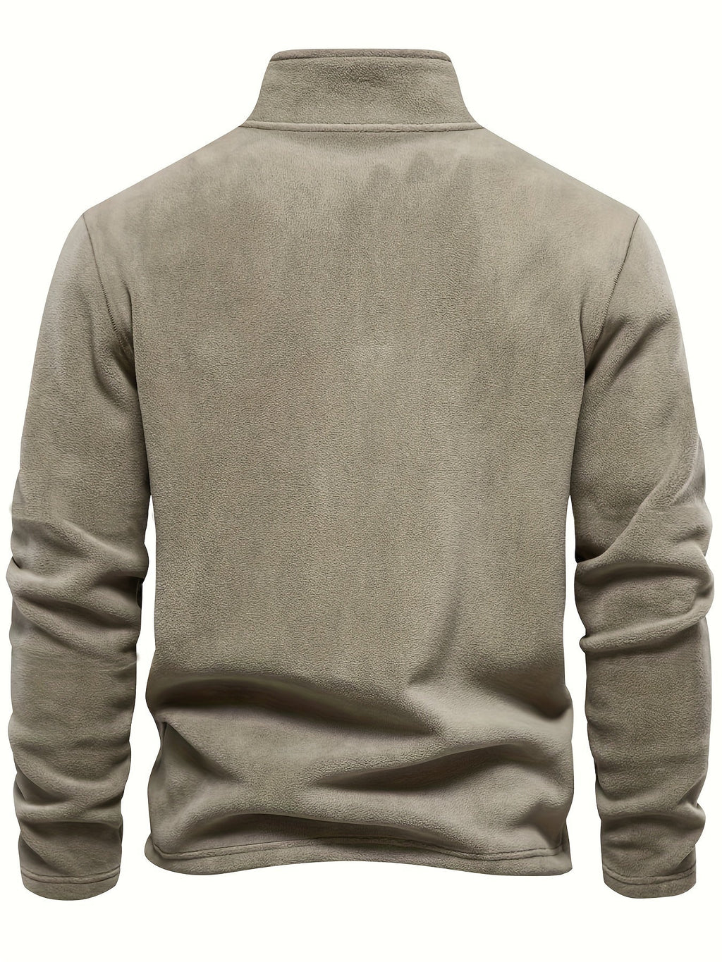 Hugo pullover med halv lynlås og krave set bagpå i kaki