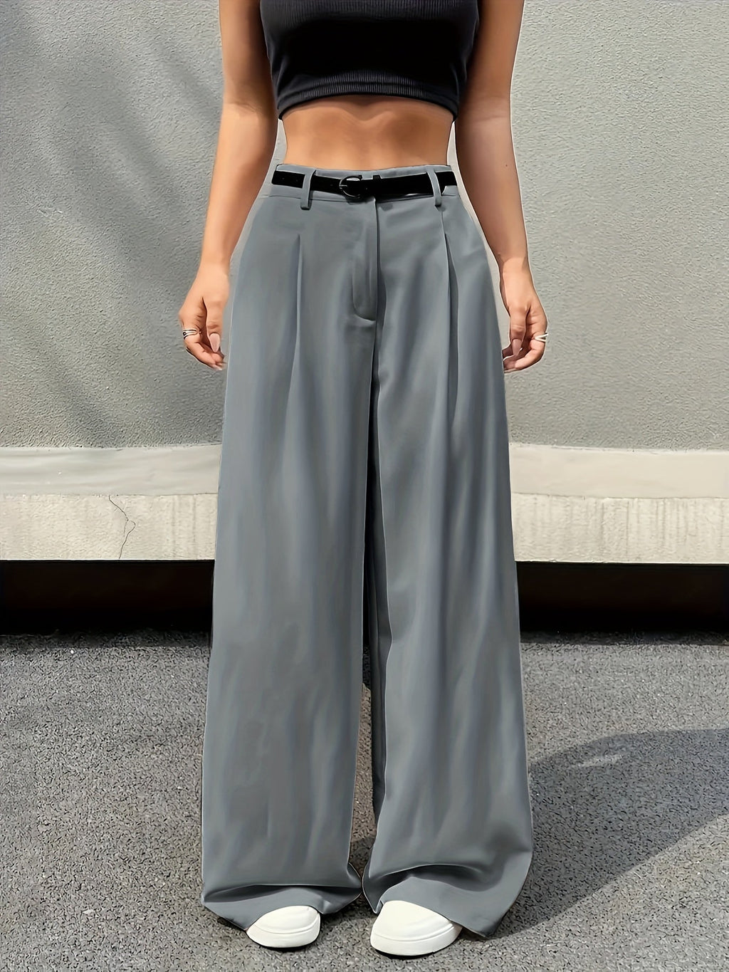 Ida Wide Trousers | High Waist, Pleated Design 4