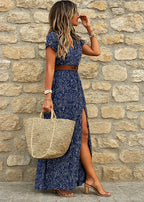 Trinity | V-Neck Maxi Dress with Flutter Sleeves