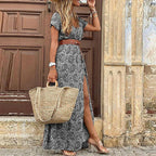 Trinity | V-Neck Maxi Dress with Flutter Sleeves