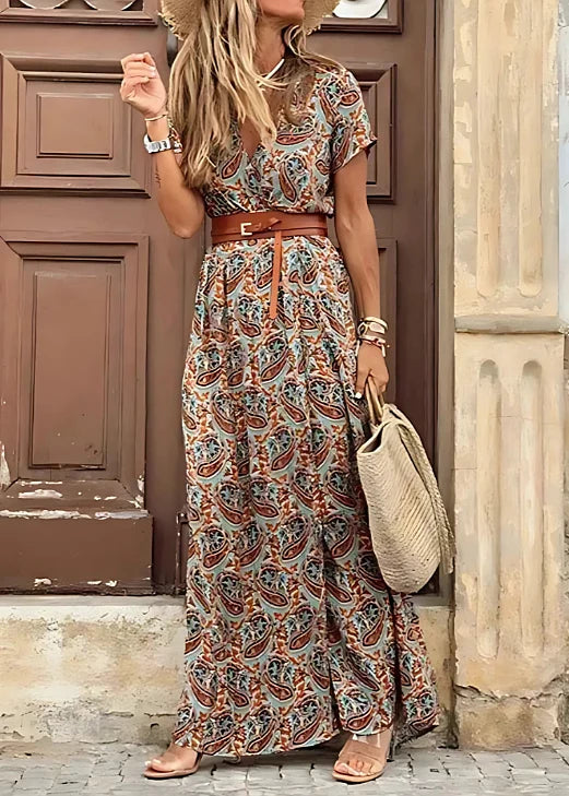 Trinity | V-Neck Maxi Dress with Flutter Sleeves