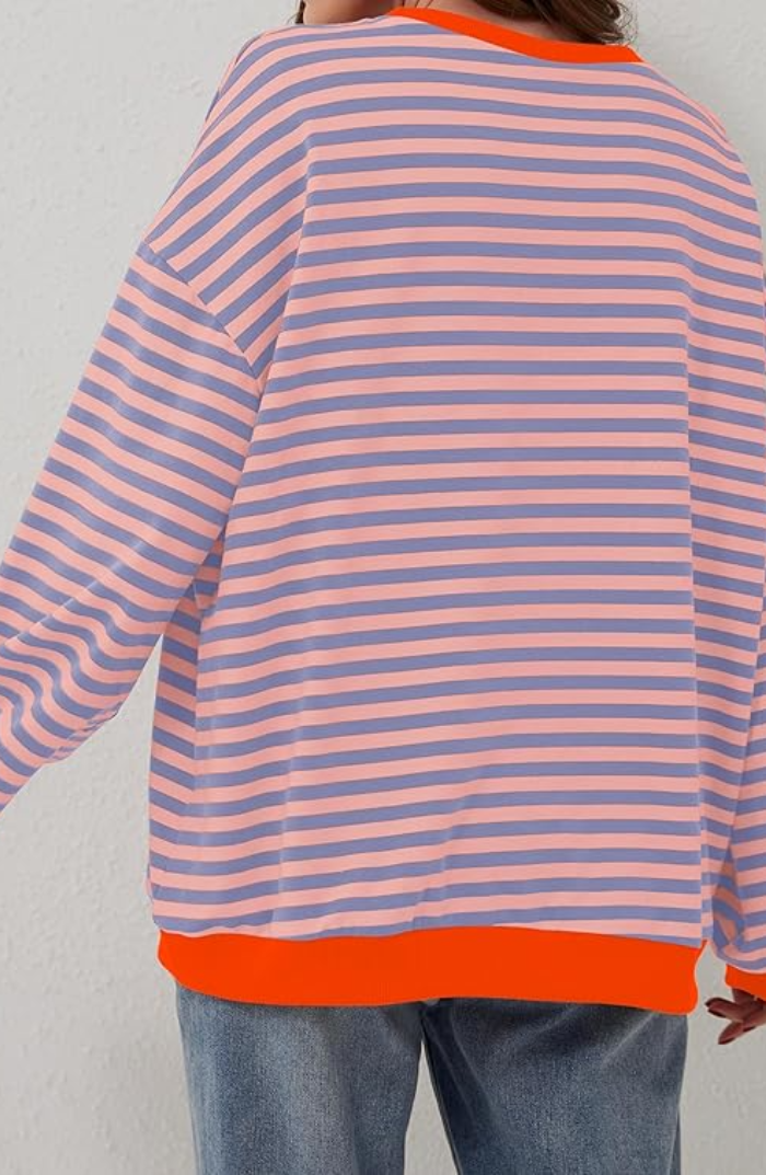 Rosemary | Striped Crewneck Sweater with Relaxed Fit