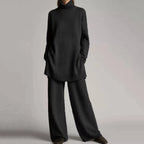 Kira | Ribbed Lounge Set with Wide-Leg Pants