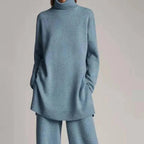 Kira | Ribbed Lounge Set with Wide-Leg Pants