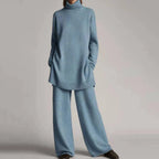 Kira | Ribbed Lounge Set with Wide-Leg Pants