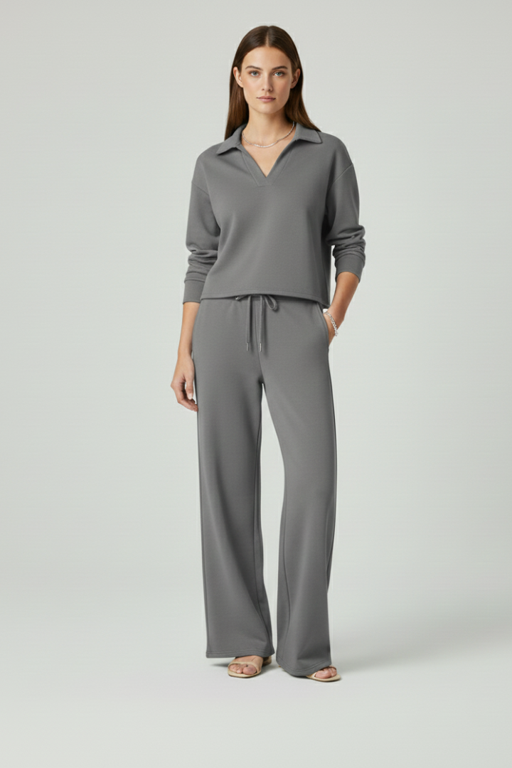 Kira | V-Neck Top and Wide-Leg Pants Set