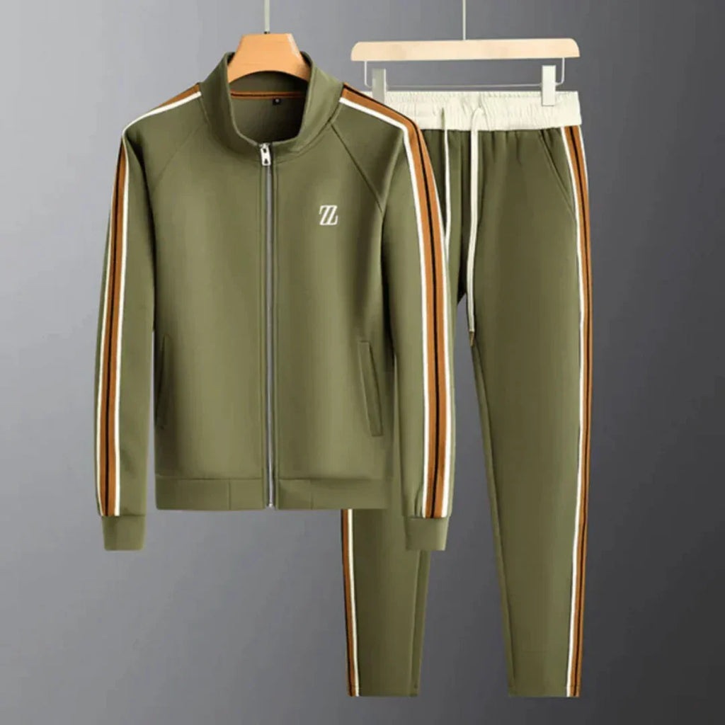 Dean | Contrast-Stripe Zip-Up Jacket and Pants Set