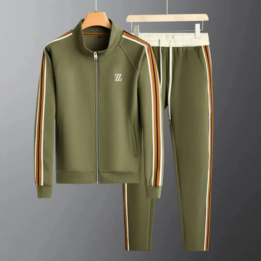 Dean | Contrast-Stripe Zip-Up Jacket and Pants Set
