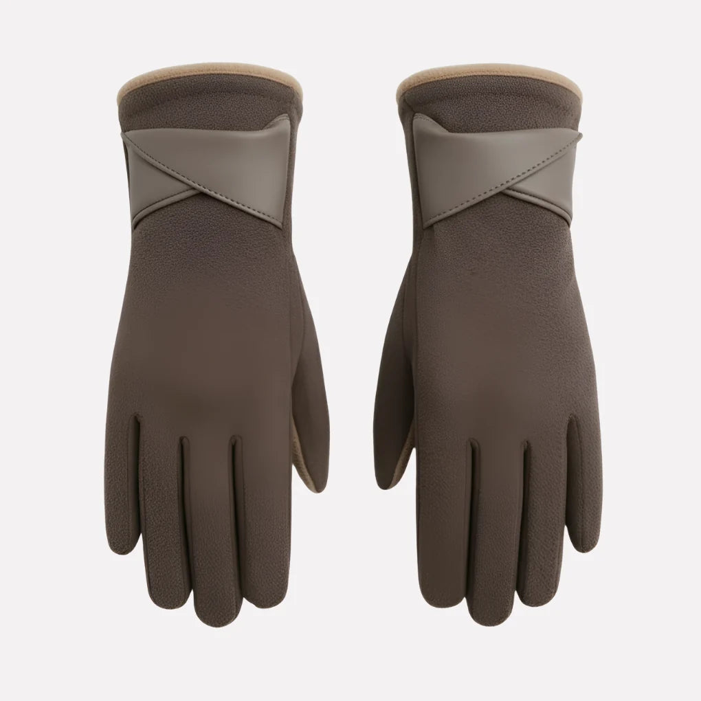 Aubree | Criss-Cross Panel Gloves with Contrast Cuff