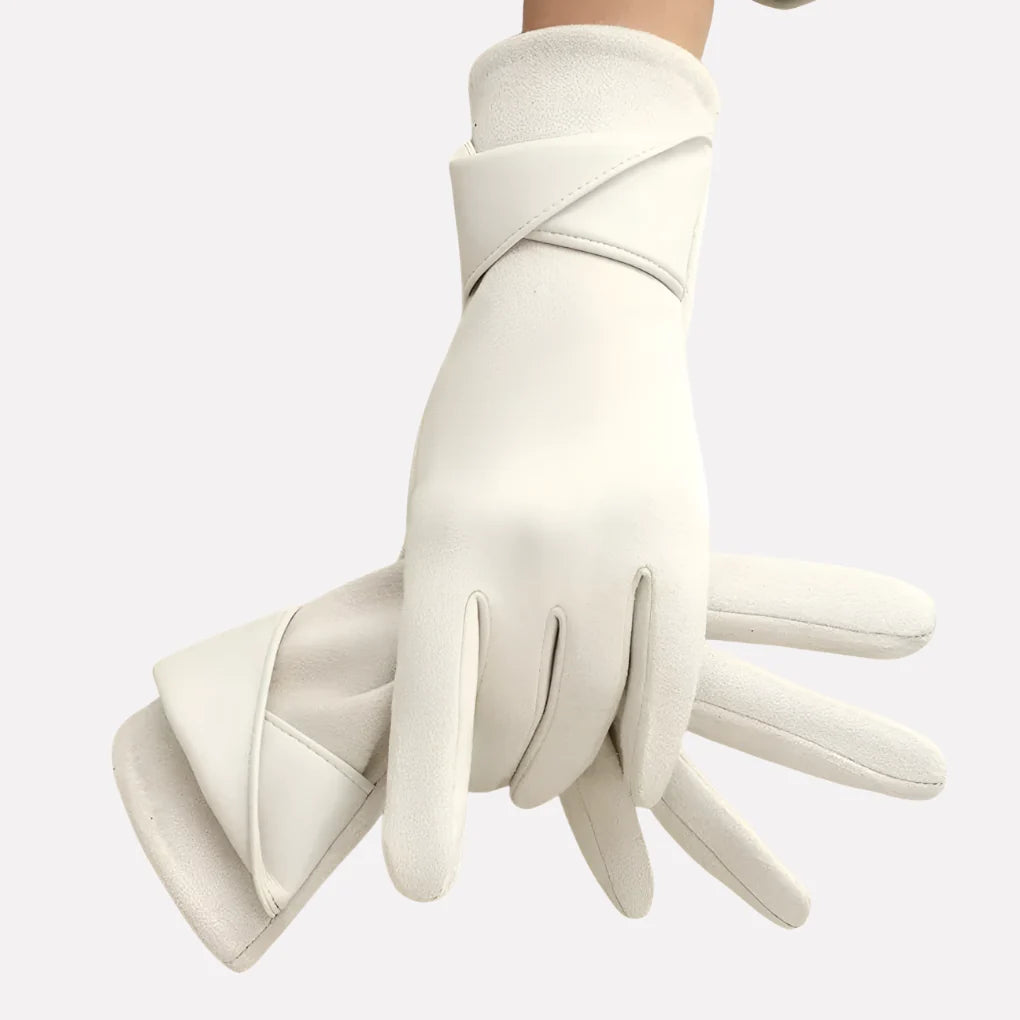 Aubree | Criss-Cross Panel Gloves with Contrast Cuff