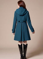 Jane | Hooded Knee-Length Coat