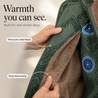 Peyton | Hooded Fleece-Look Coat with Leaf Print
