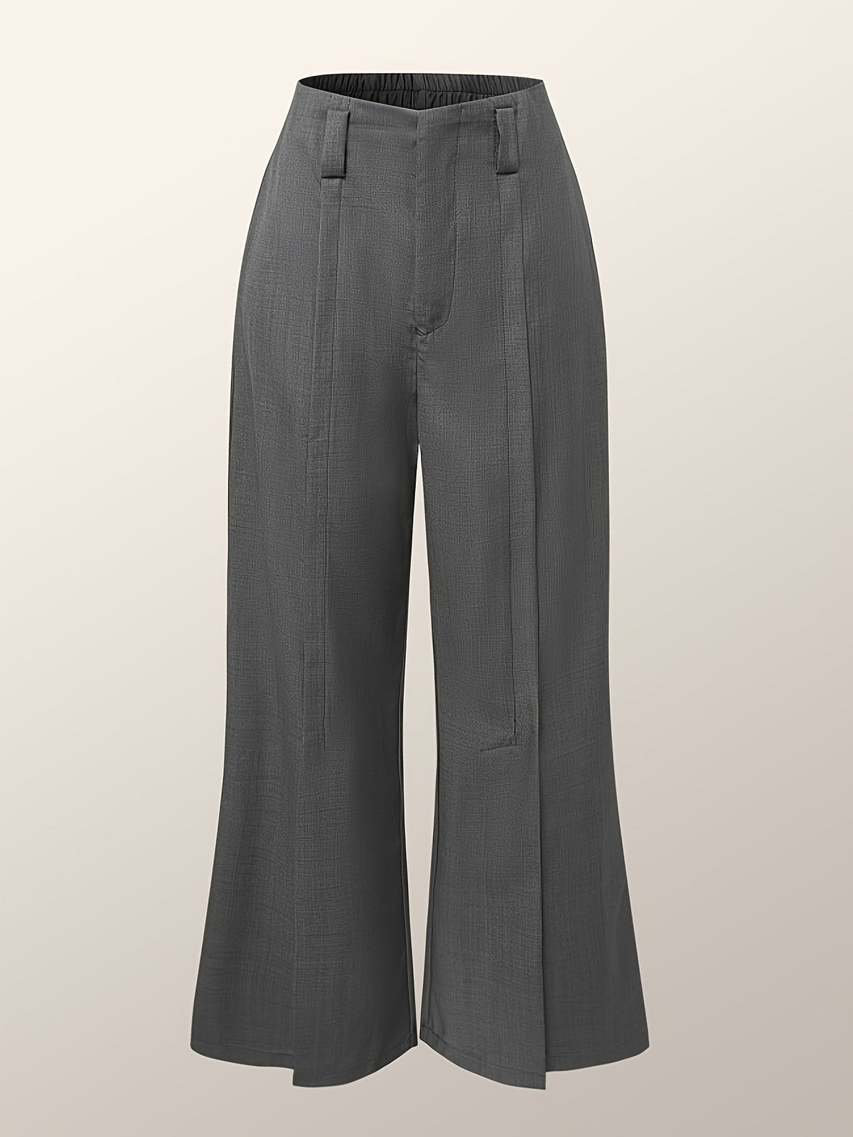 Thea | Wide-Leg Slit Pants with Elastic Back Waist
