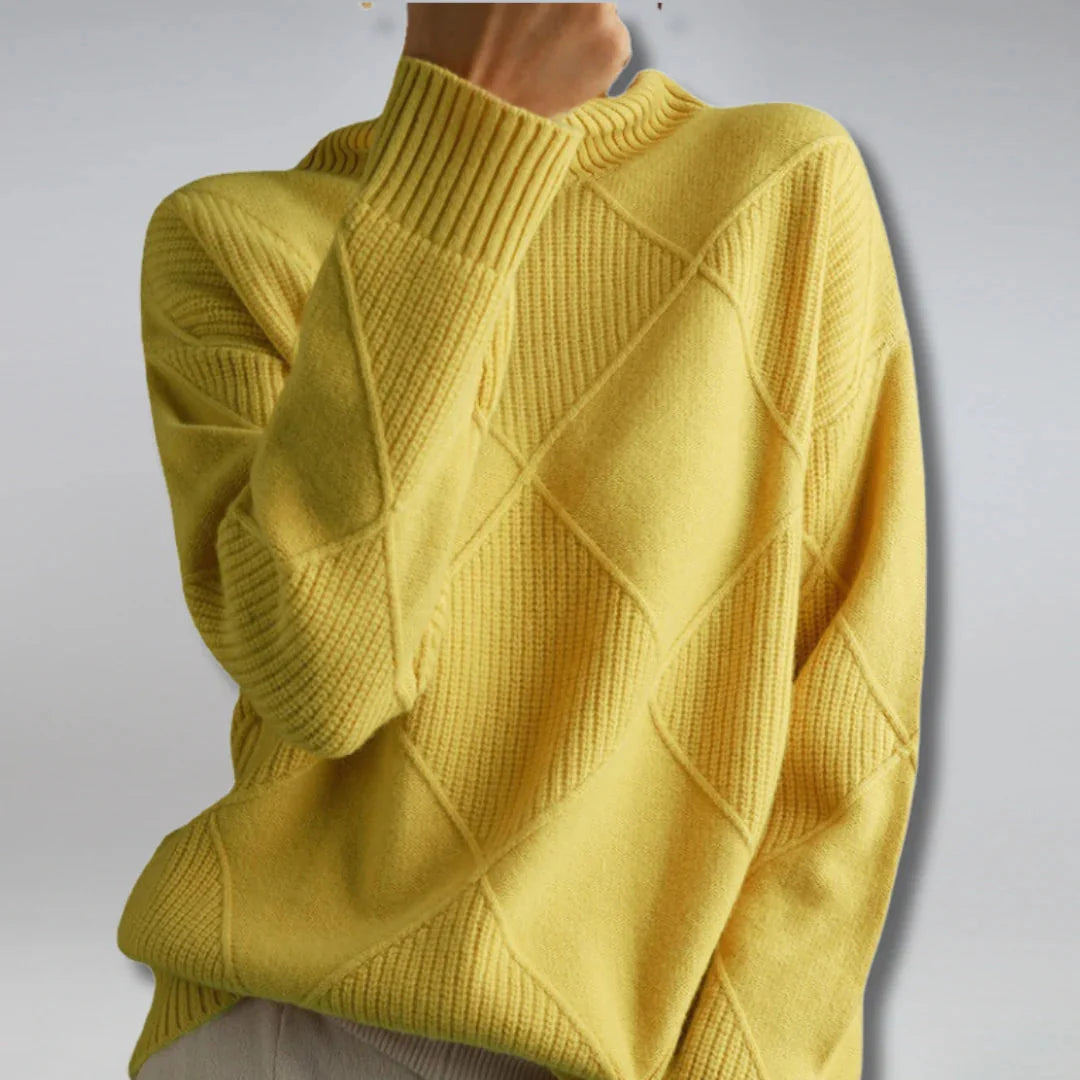 Lilly | Turtleneck Sweater with Diamond Pattern