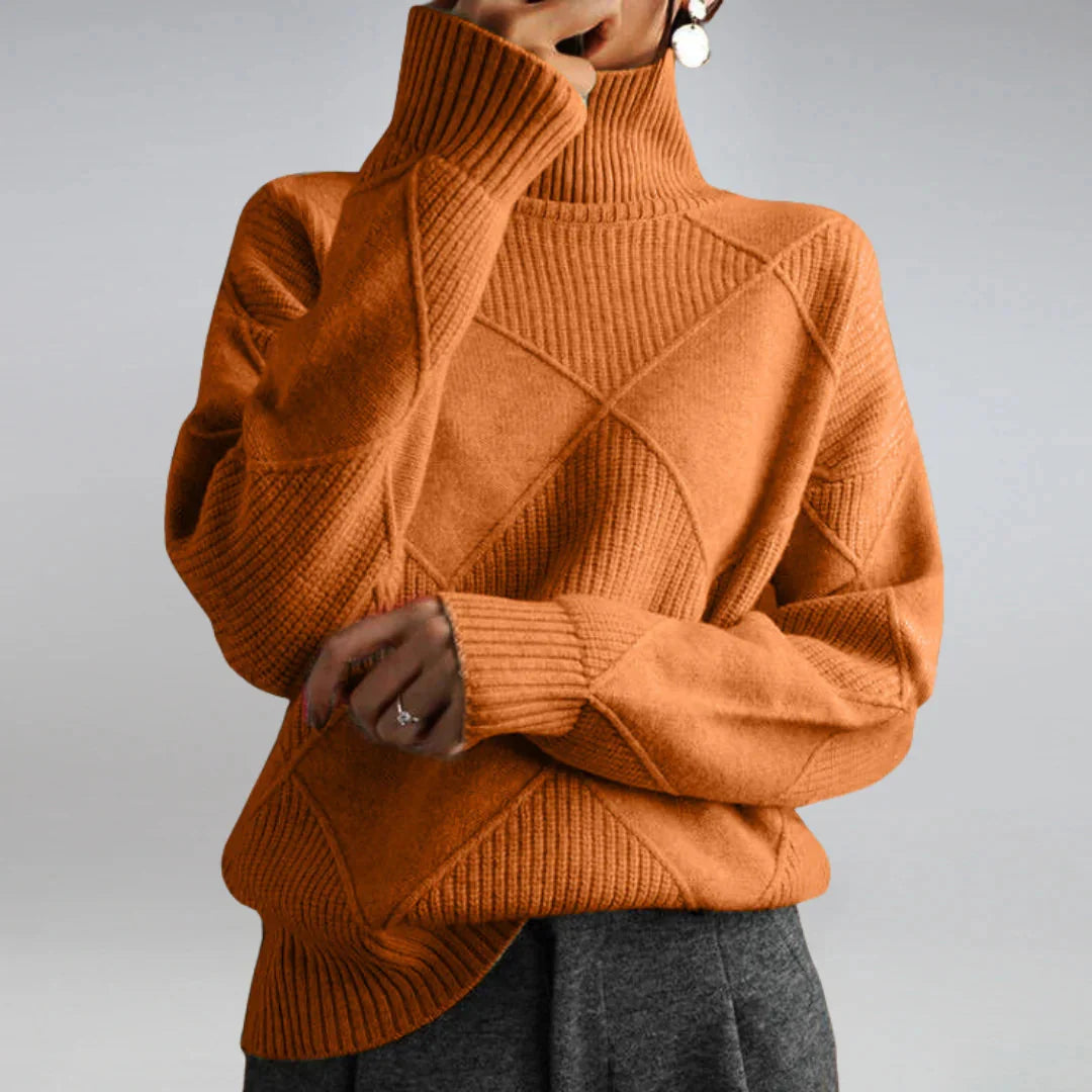 Lilly | Turtleneck Sweater with Diamond Pattern