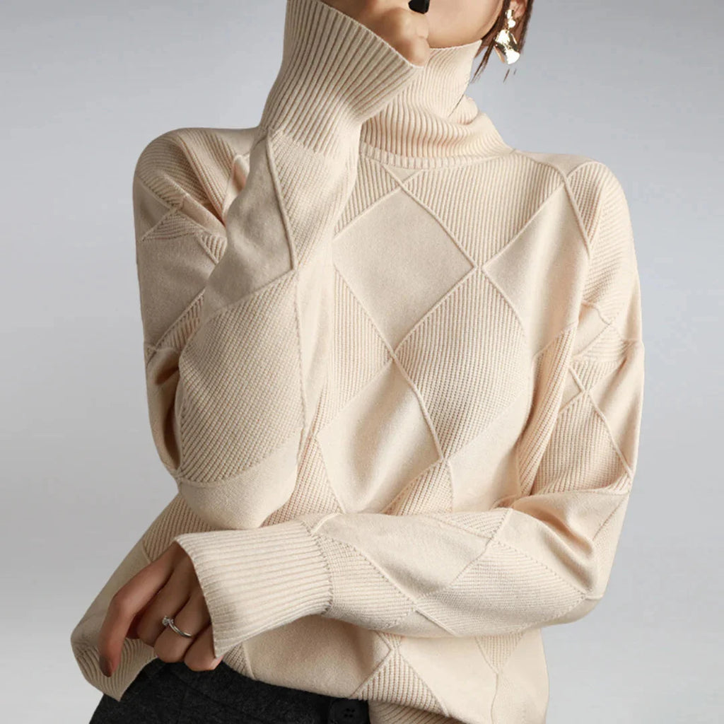 Lilly | Turtleneck Sweater with Diamond Pattern