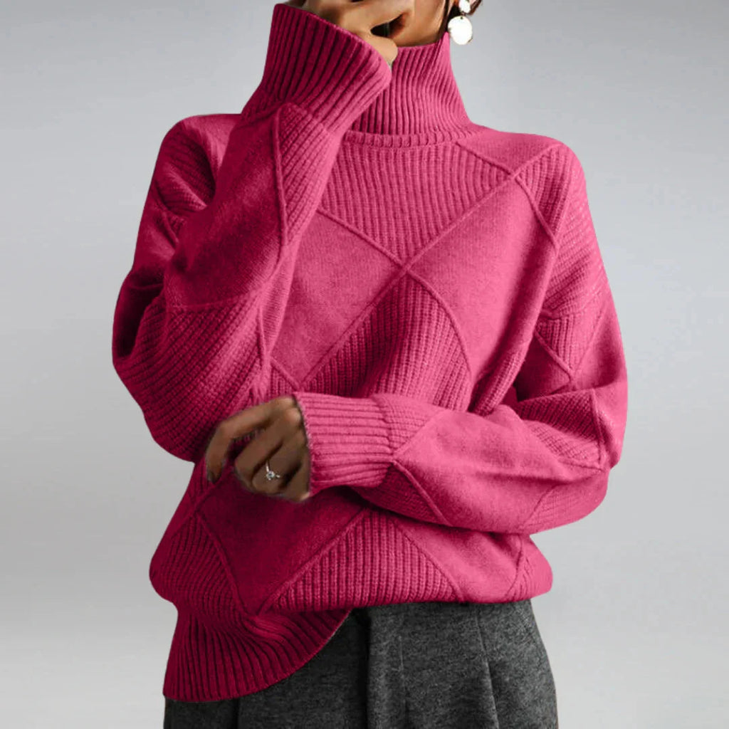 Lilly | Turtleneck Sweater with Diamond Pattern