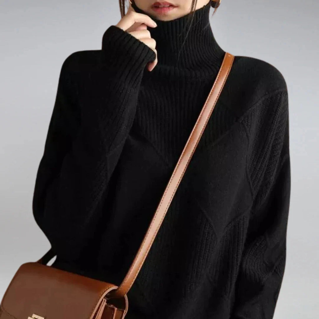 Lilly | Turtleneck Sweater with Diamond Pattern