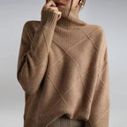Lilly | Turtleneck Sweater with Diamond Pattern