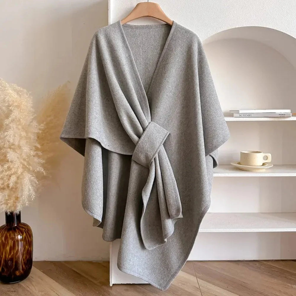 Aspen | Poncho with Deep V-Neck and Asymmetrical Hem