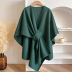 Aspen | Poncho with Deep V-Neck and Asymmetrical Hem