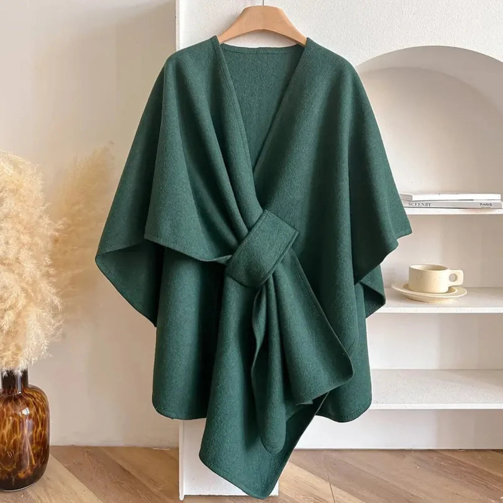 Aspen | Poncho with Deep V-Neck and Asymmetrical Hem