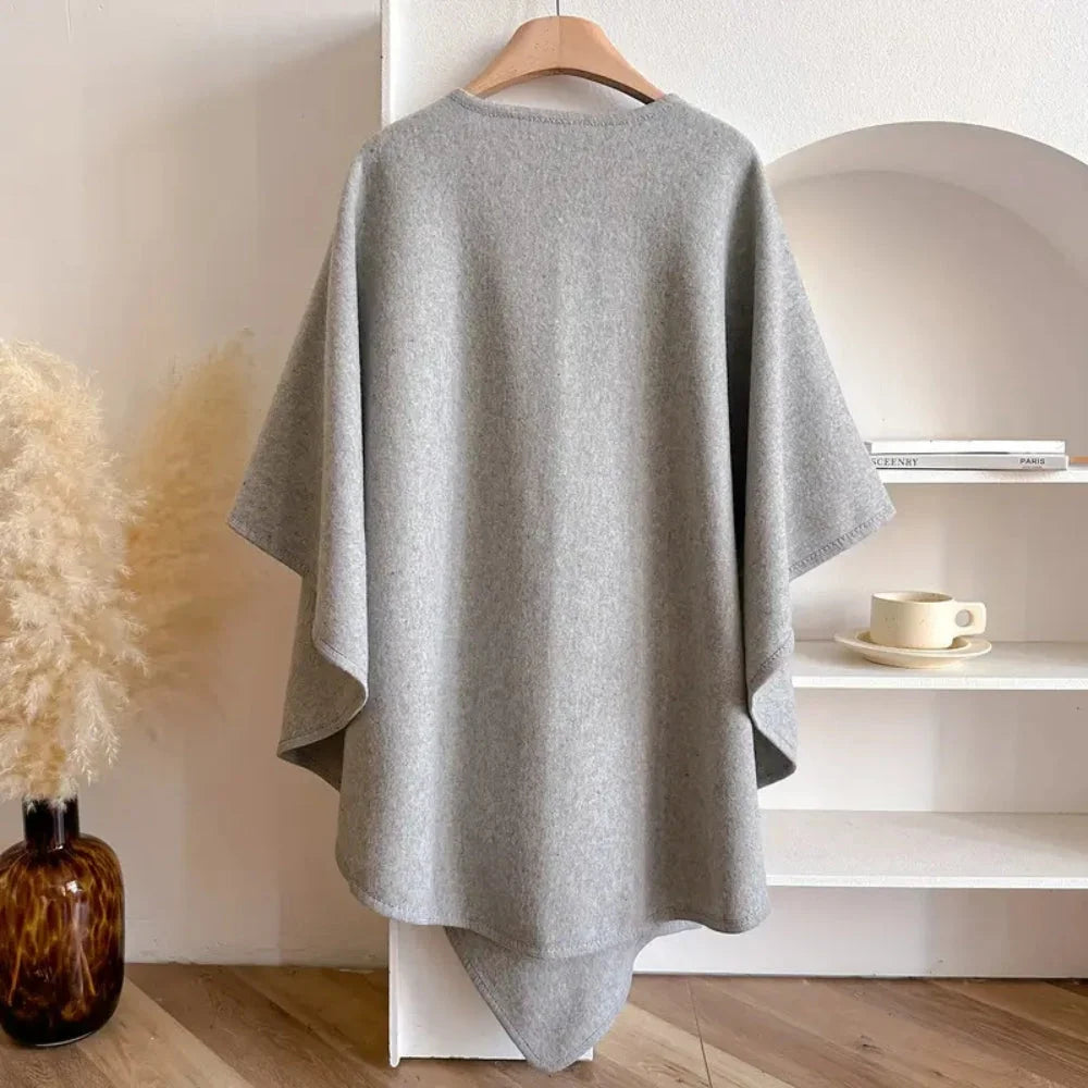 Aspen | Poncho with Deep V-Neck and Asymmetrical Hem