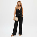 Luna | Relaxed Fit Crinkled Cotton Blend Loungewear Set