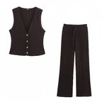 Luna | Relaxed Fit Crinkled Cotton Blend Loungewear Set