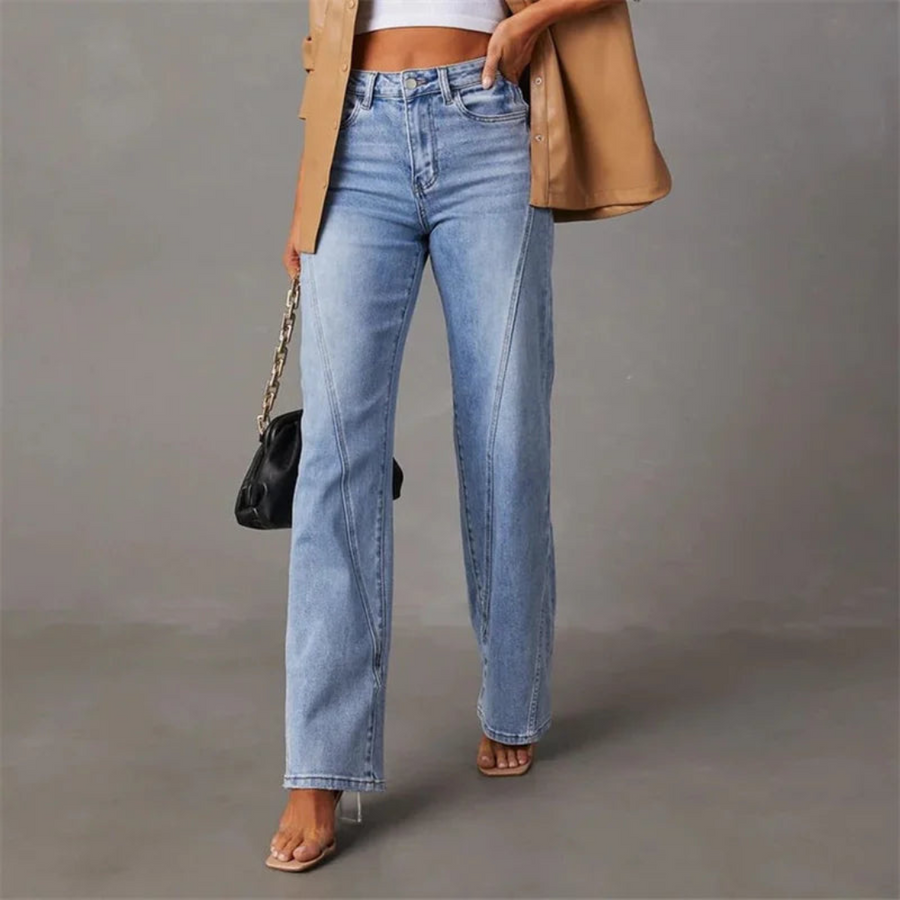 Luna | High-Waisted Straight-Leg Denim Jeans