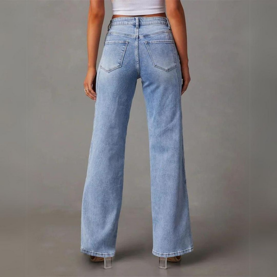 Luna | High-Waisted Straight-Leg Denim Jeans