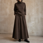 Lila | Turtleneck and Maxi Skirt Set in Fleece Knit