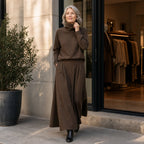 Lila | Turtleneck and Maxi Skirt Set in Fleece Knit