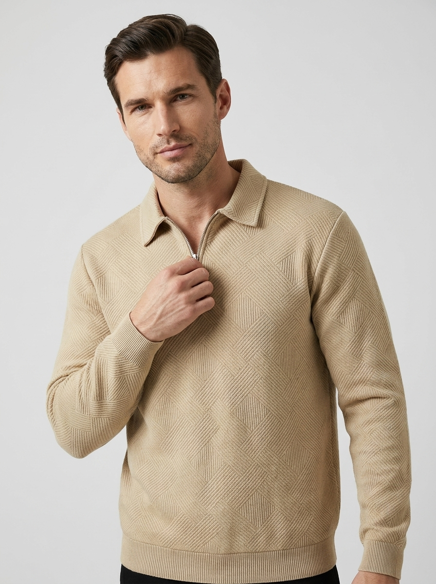 Griffin | Quarter-Zip Knit Sweater with Notched Collar