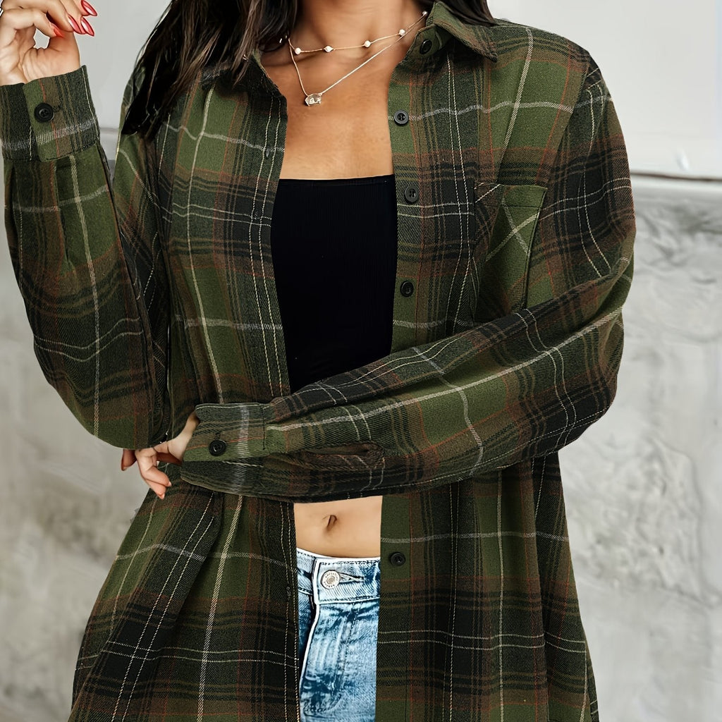 Marianne | Plaid Shirt with Flap Chest Pocket