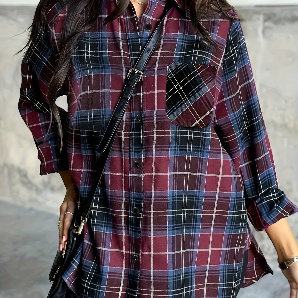 Marianne | Plaid Shirt with Flap Chest Pocket