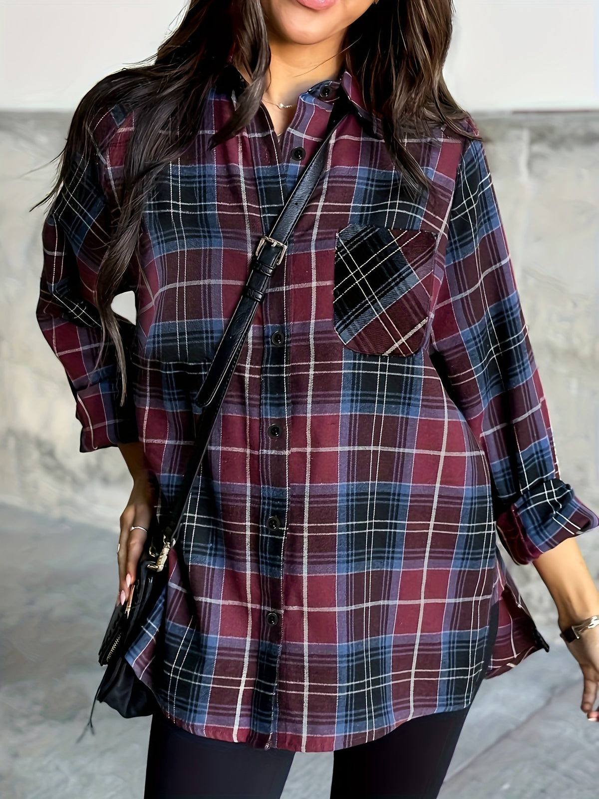 Marianne | Plaid Shirt with Flap Chest Pocket