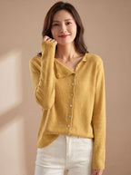Maxine | Hip-Length Cardigan with Diagonal Buttons