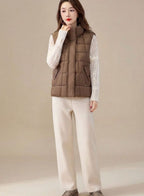 Marlee | Reversible Quilted Vest with High Stand Collar
