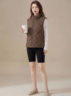 Marlee | Reversible Quilted Vest with High Stand Collar