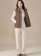 Marlee | Reversible Quilted Vest with High Stand Collar