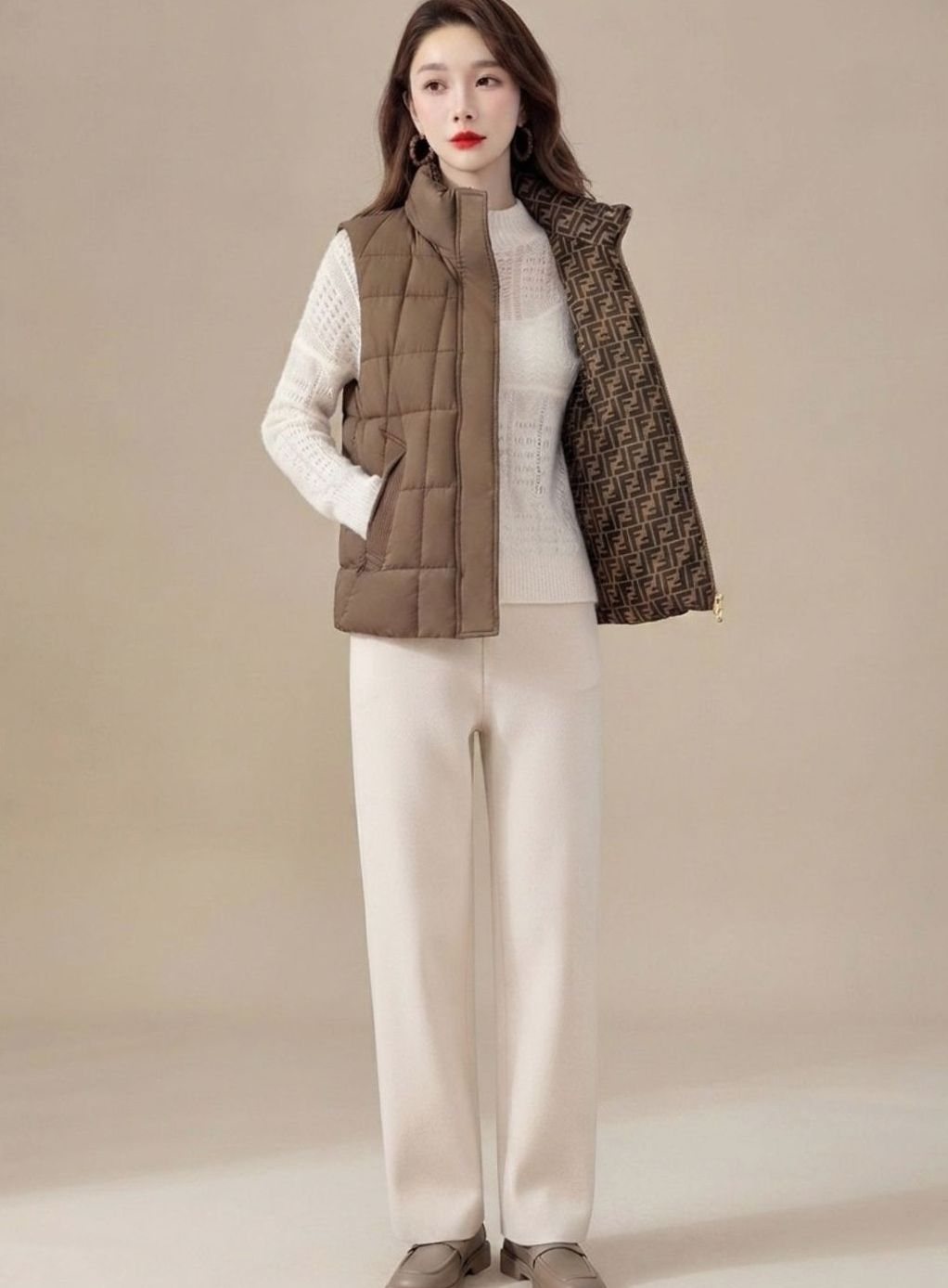 Marlee | Reversible Quilted Vest with High Stand Collar