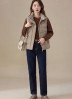 Marlee | Reversible Quilted Vest with High Stand Collar